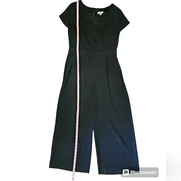 LOFT Outlet Black Short Sleeve Wide Leg Jumpsuit Size 6 Classic Career Preppy - Picture 9 of 9